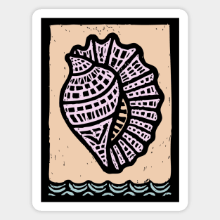 Minimalist Conch Shell | Elegant Line Art Magnet